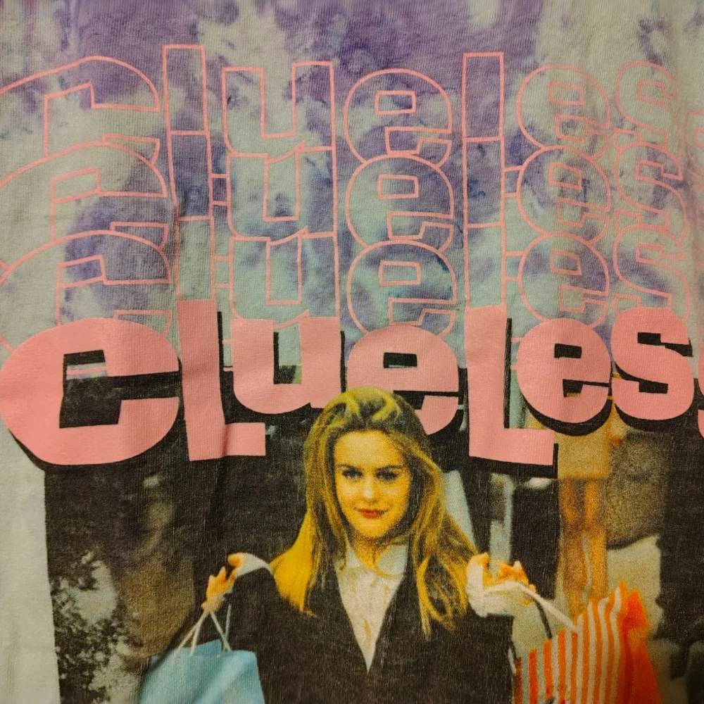Clueless Graphic Purple/Blue Tie-Dye Tee Medium - Picture 4 of 6
